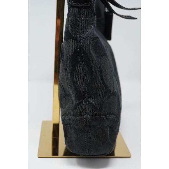 Coach Vintage Black Signature Jacquard and Leather Shoulder to Crossbody Bag - Picture 8 of 12